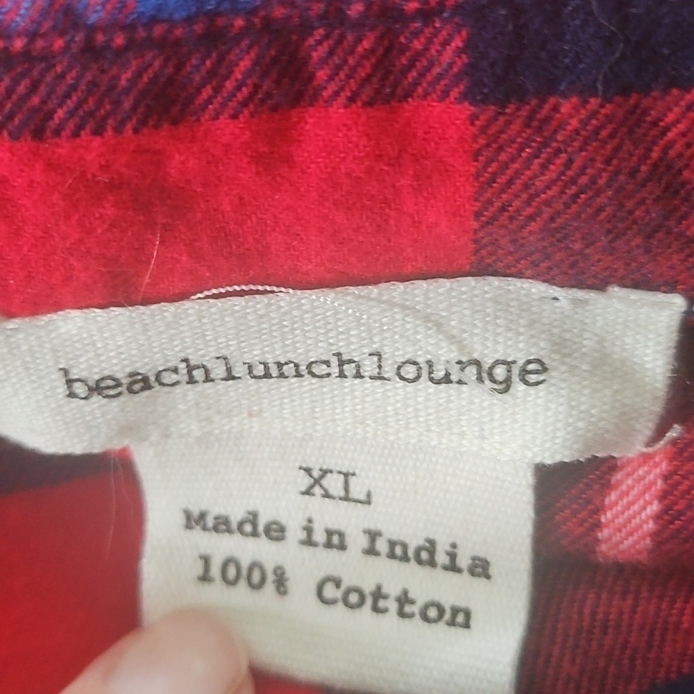 beachlunchlounge Red and Blue Plaid Hi-Low Button Down - Picture 8 of 10